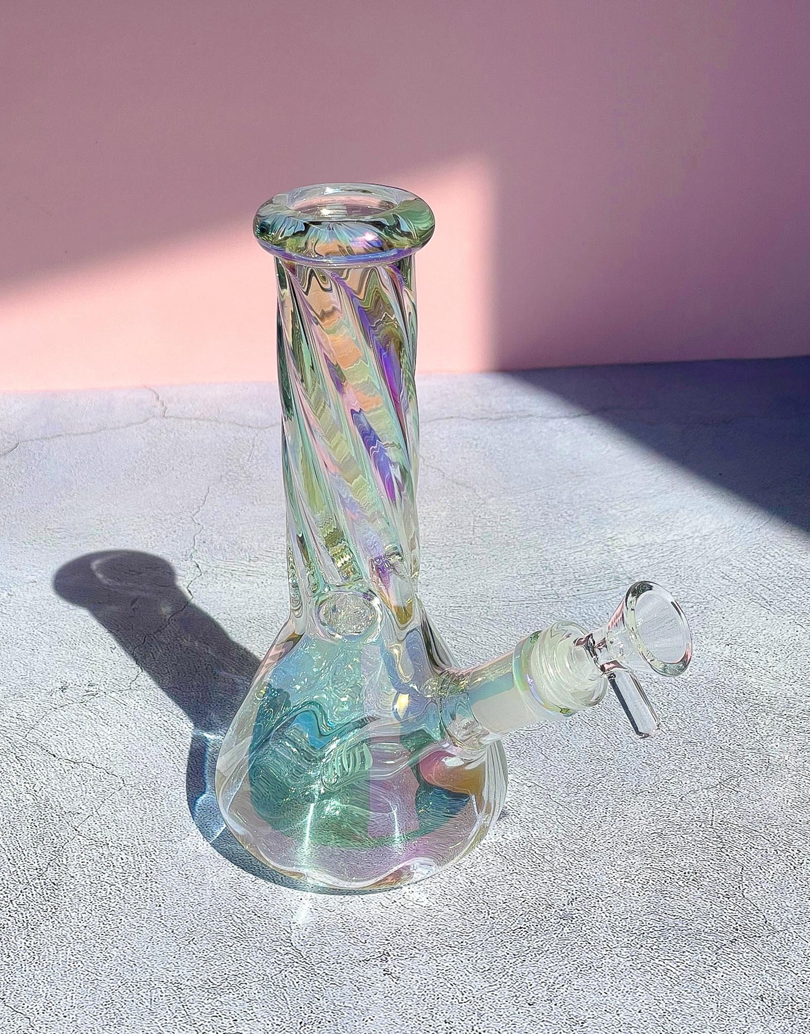 IRIDESCENT SWIRL BONG 8" - Image 3