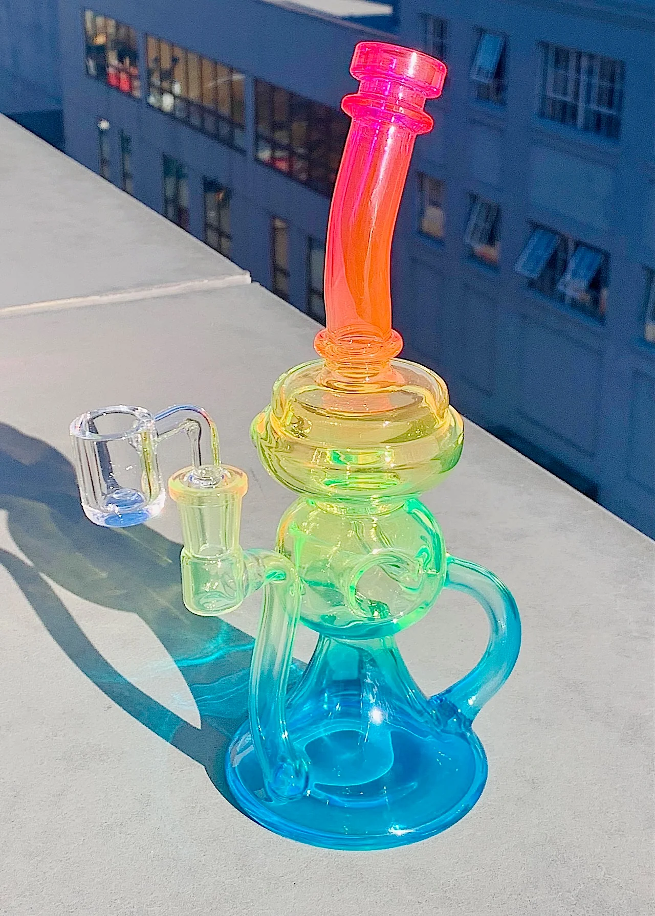 NEON RAINBOW RECYCLER RIG (uv reactive) - Image 4