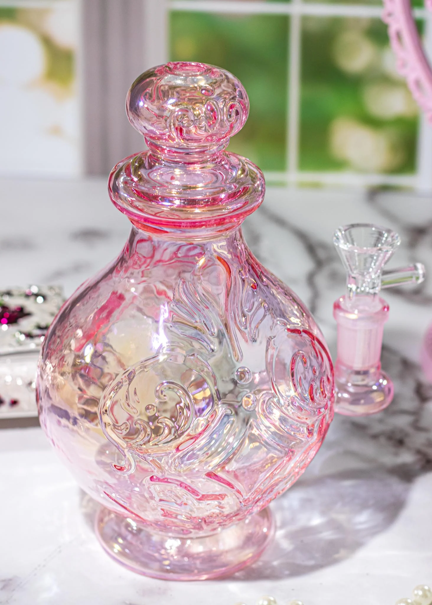 PINK PERFUME BOTTLE BONG - Image 6